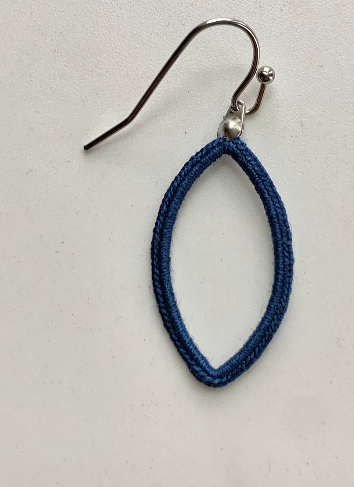 Indigo leaf earrings