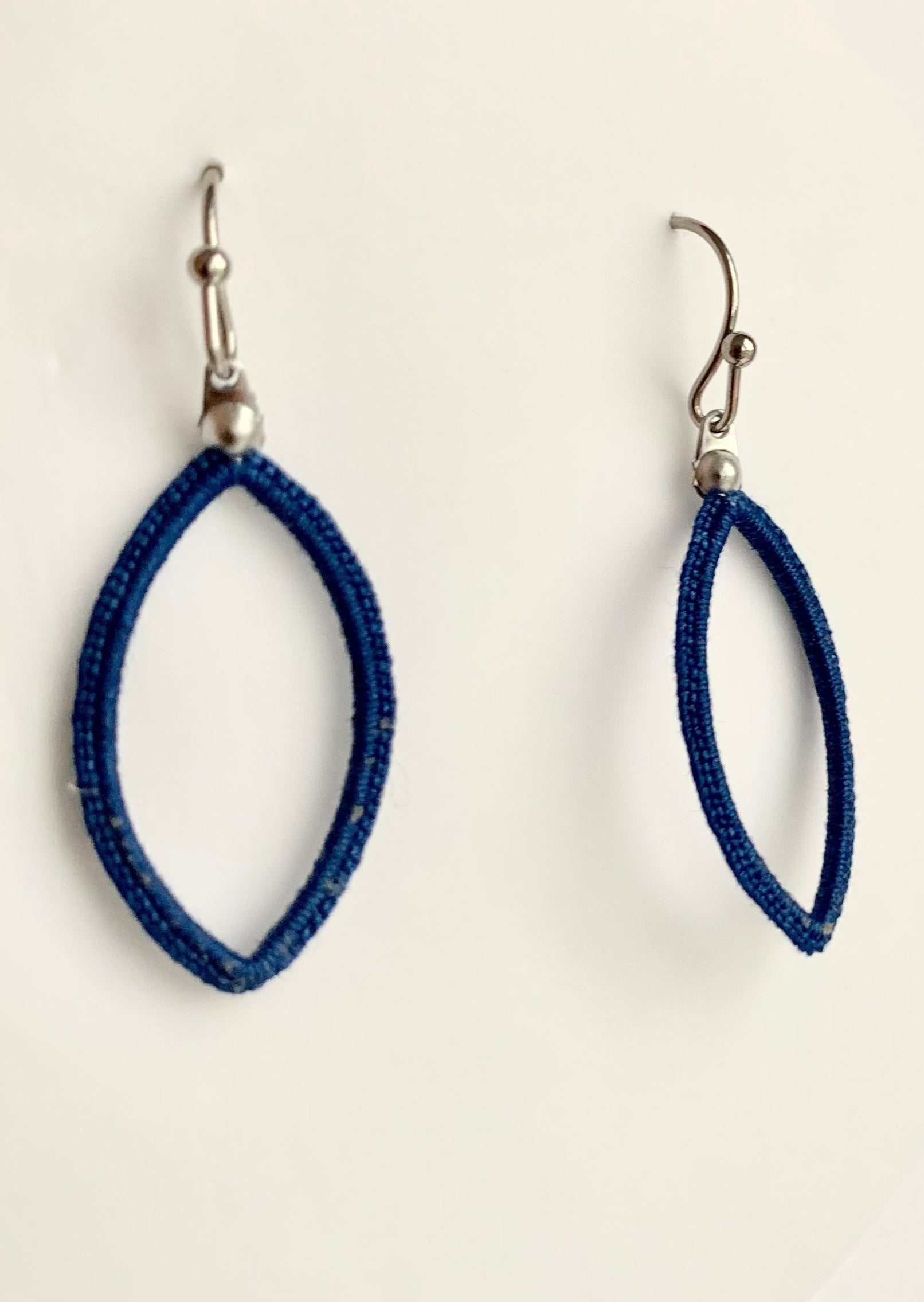 Indigo leaf earrings