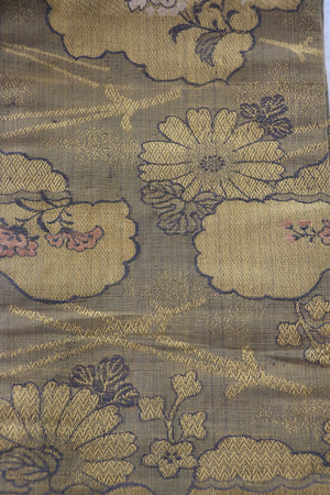 Zenbu Home 'Kin Kaou' Golden Peony Hanhaba style Heavy Silk Obi Sash Elegant Traditional Japanese Antique Design Buy