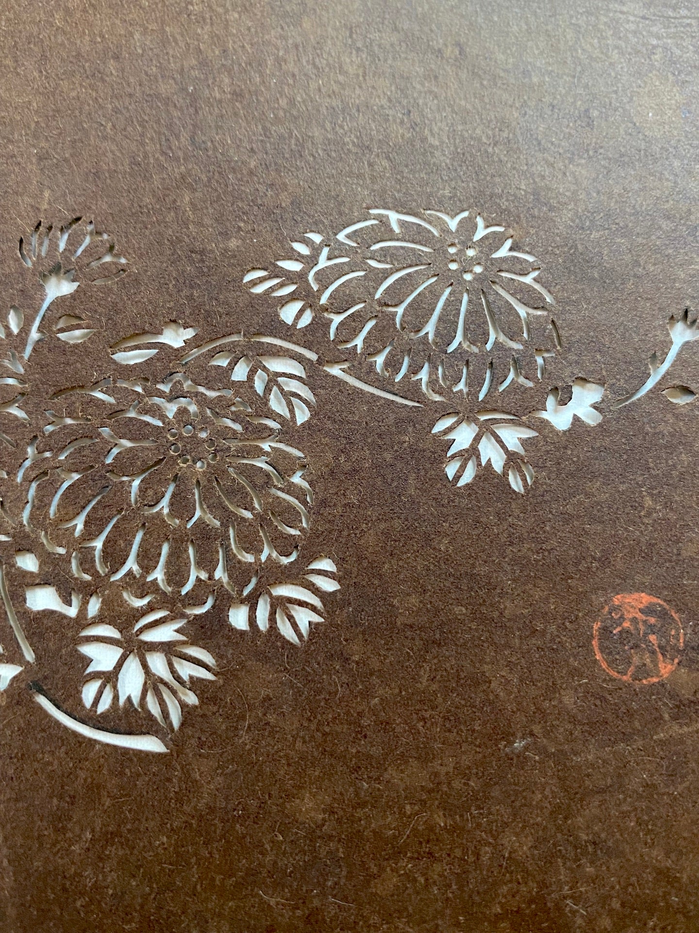 Vintage Katagami (paper stencils) - Chrysanthemum