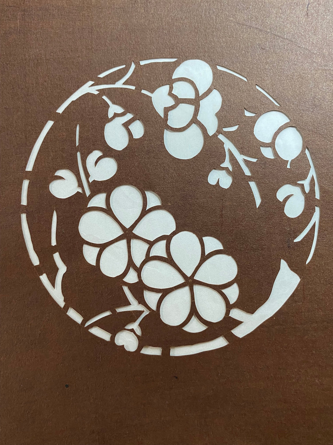 Vintage Katagami (paper stencils) - Plum