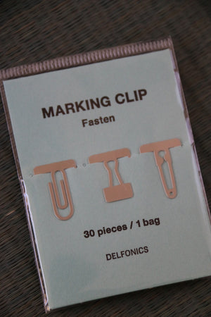 Japanese rubber gift tag stamp and cute paperclips for giftwrapping