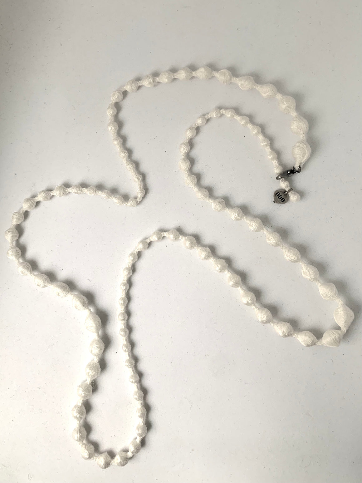 Silk beaded necklace - off white