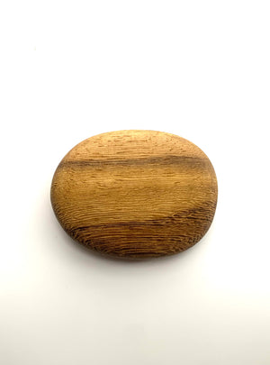 Wood Pebble Brooch