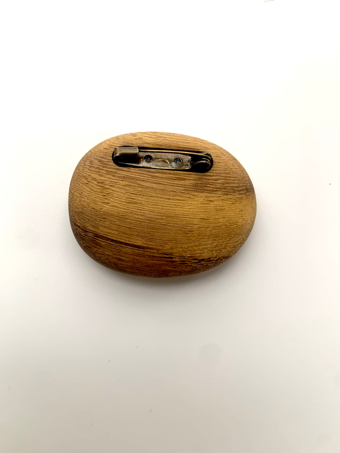 Wood Pebble Brooch