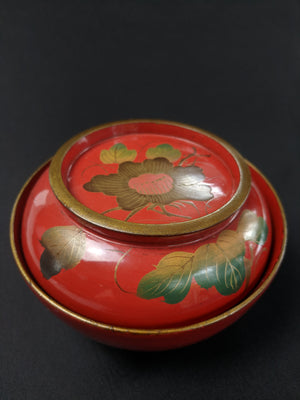 Antique Lacquer Camellia Bowl