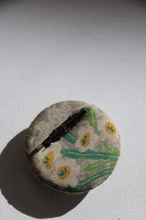 In the name of mottainai - to waste not -is this handmade, gorgeous floral vintage silk kimono brooch