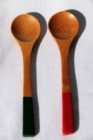 Lacquer-tipped Handcrafted Spoon Duo